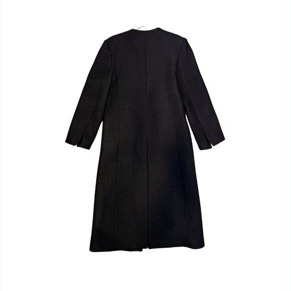 MANGO Selection Capsule wool mix collarless tailored maxi coat brown $299 EUC S - Picture 3 of 4
